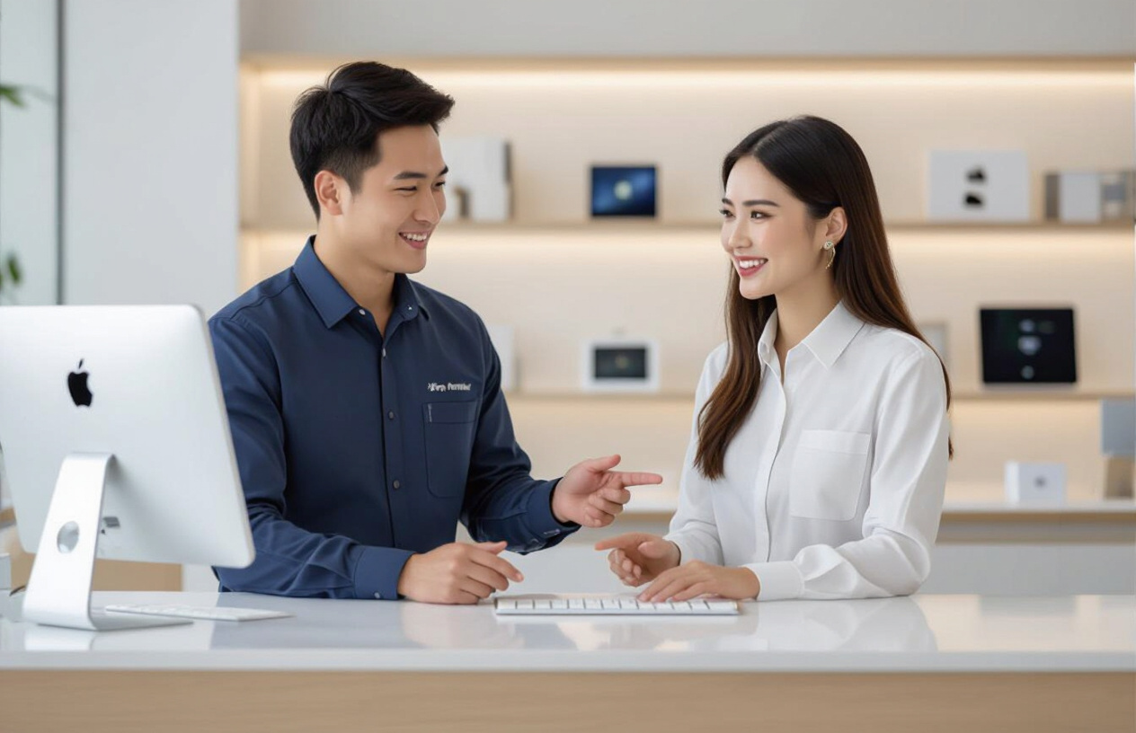 Nhân Viên Máy Tính Bến Tre Đang Tư Vấn Cho Khách Hàng