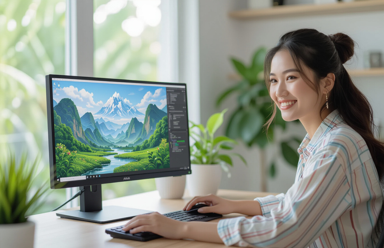 Nhà Thiết Kế Việt Nam Làm Việc Với Màn Hình Đồ Họa Chuyên Nghiệp