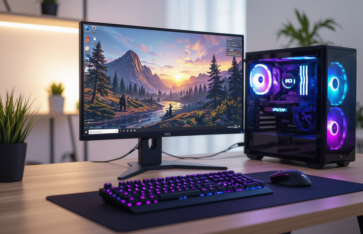 Góc Setup Máy Tính Gaming Chuyên Nghiệp Với Màn Hình Dell S2721Dgf