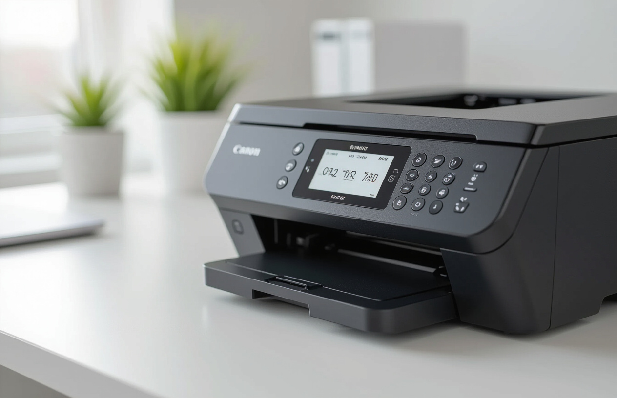 Máy In Canon Mf264Dw Đặt Trên Bàn Làm Việc Hiện Đại