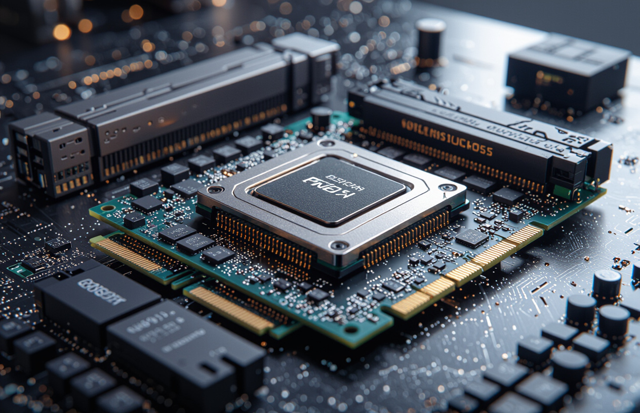 Hình Ảnh Cận Cảnh Các Linh Kiện Máy Tính Quan Trọng Như Cpu, Ram, Và Ssd, Tượng Trưng Cho Hiệu Suất Cao.