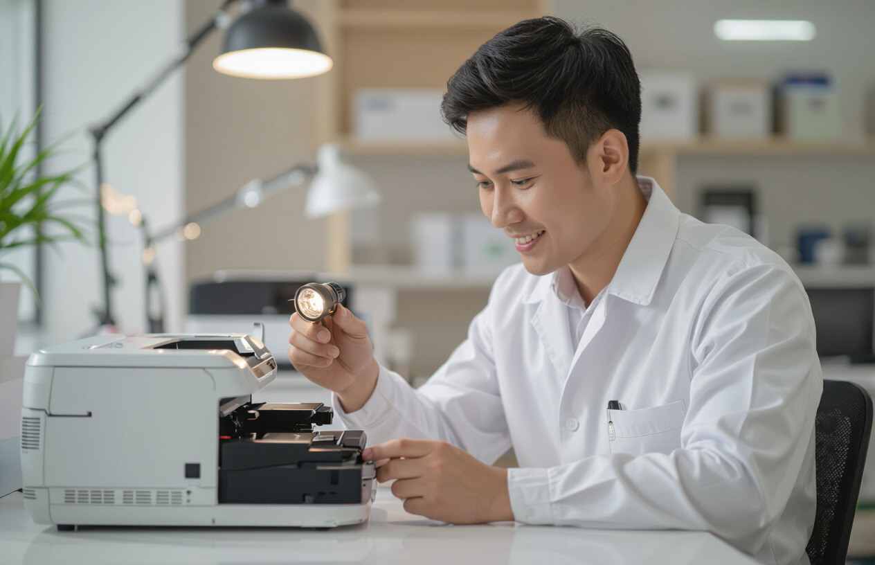 Kỹ Thuật Viên Maytinhbentre.Com Đang Kiểm Tra Máy In Canon