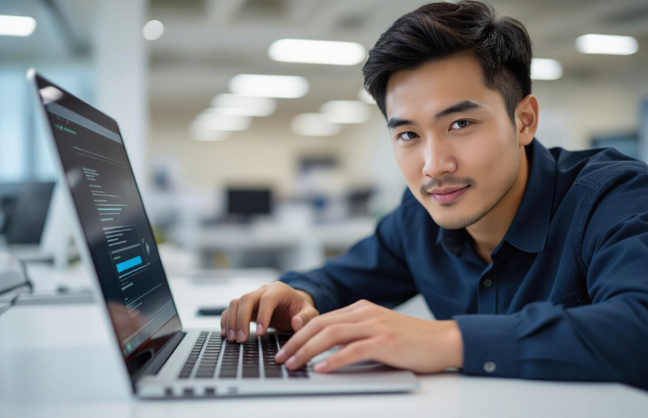 Kỹ Thuật Viên Máy Tính Bến Tre Đang Cài Đặt Phần Mềm Kế Toán Excel Trên Máy Tính.