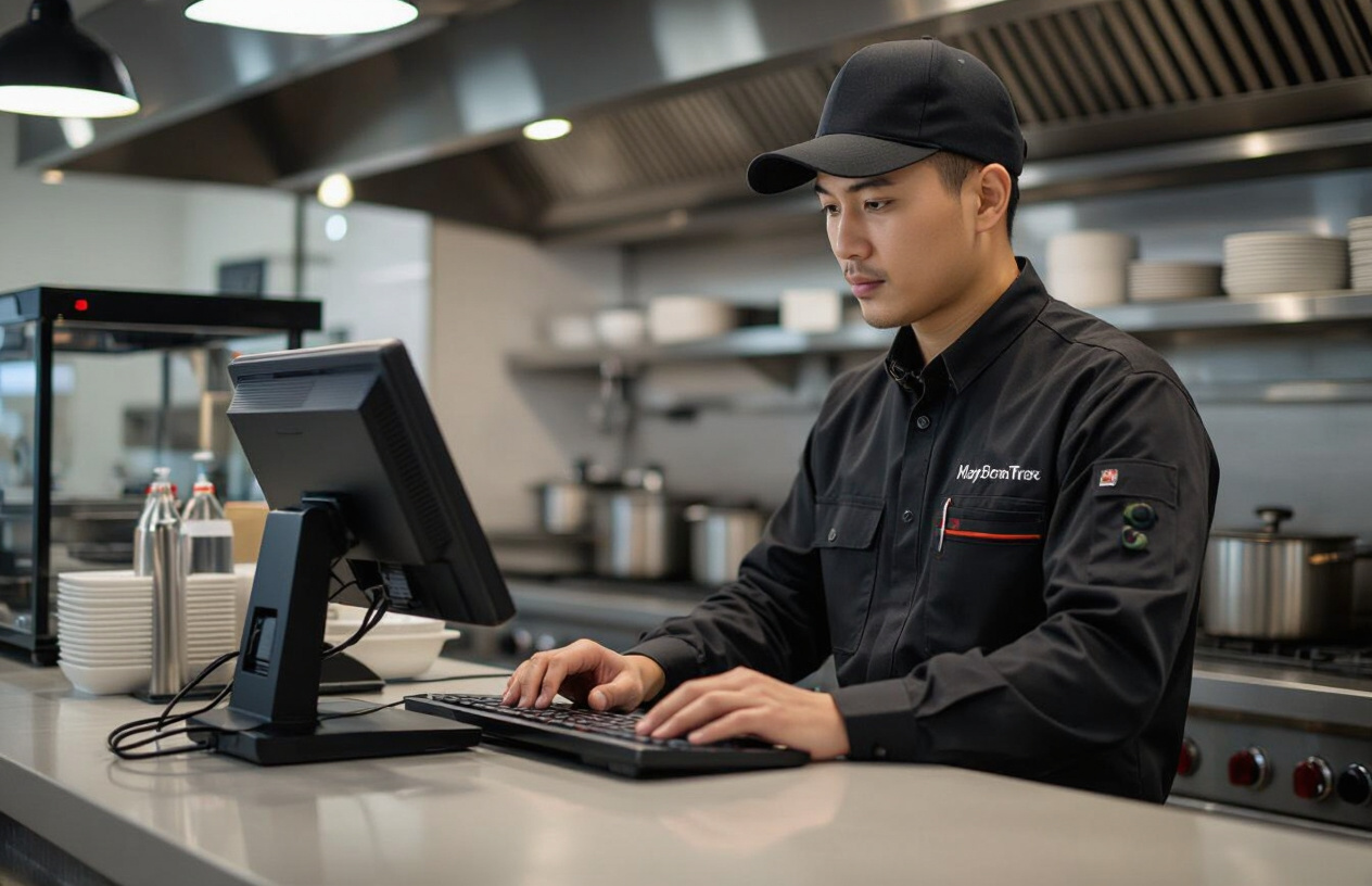 Chuyên Viên Máy Tính Bến Tre Đang Cài Đặt Phần Mềm Posapp Cho Hệ Thống Pos Tại Nhà Hàng.