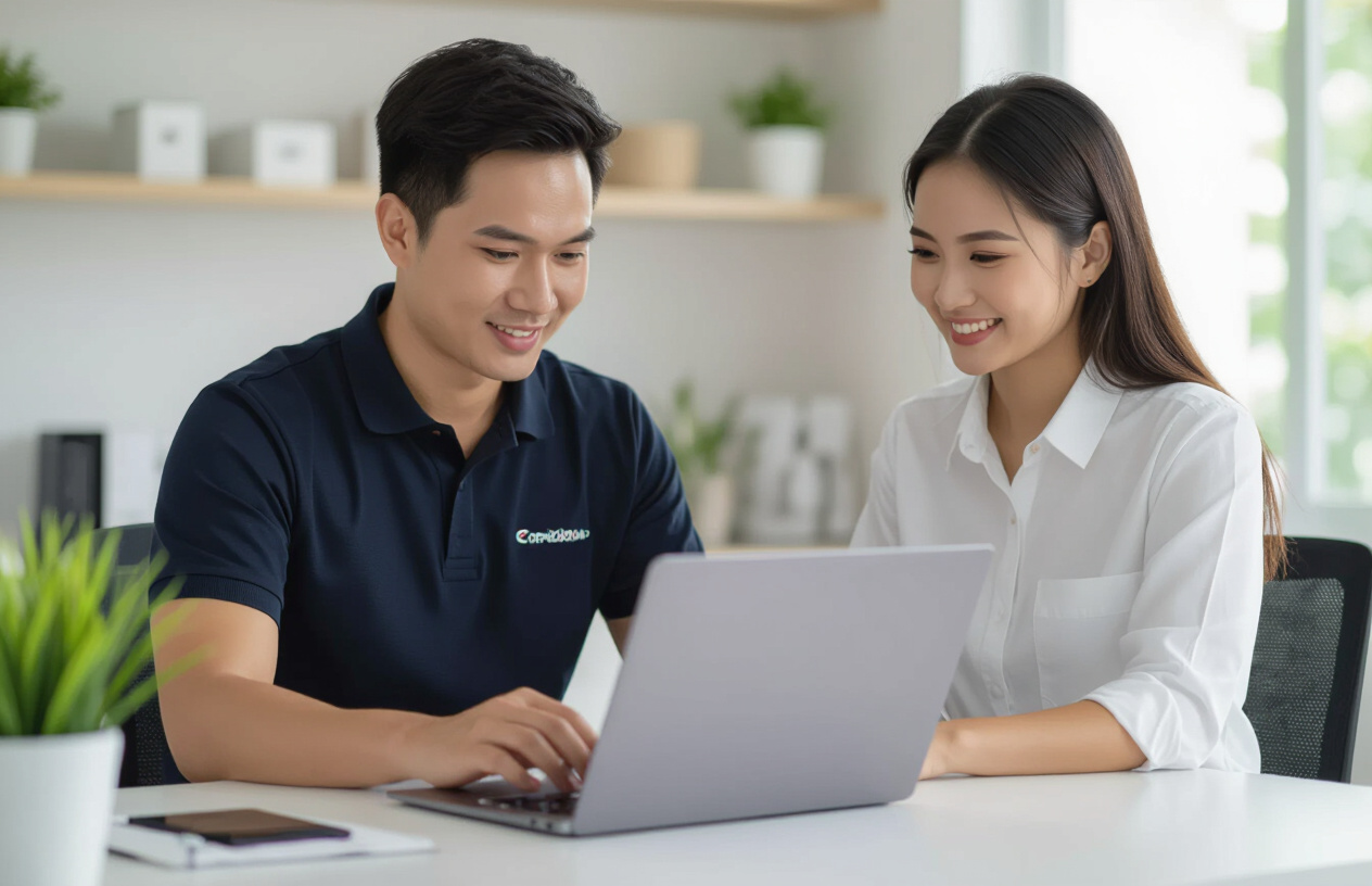 Chuyên Viên Máy Tính Bến Tre Đang Cài Đặt Coreldraw Cho Khách Hàng
