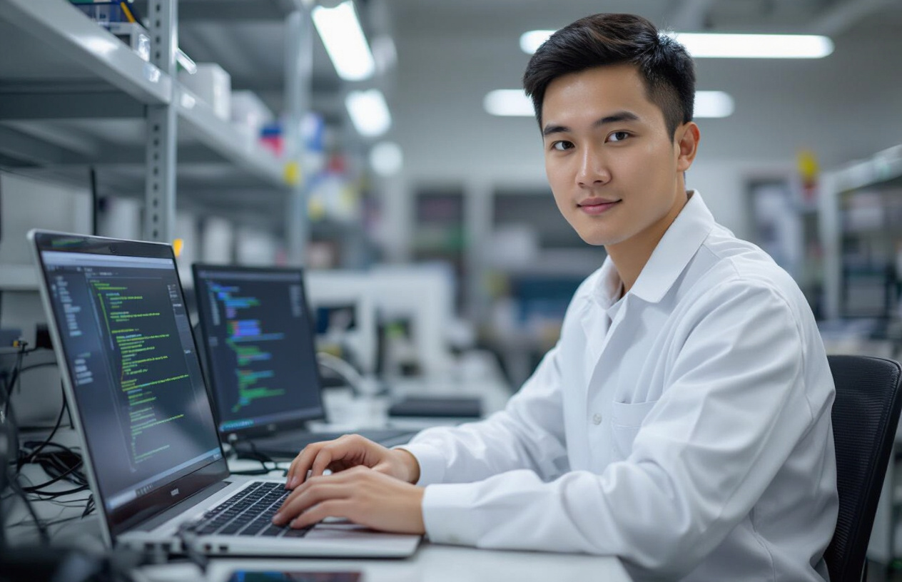 Kỹ Thuật Viên Máy Tính Bến Tre Đang Cài Đặt Phần Mềm Chuyên Nghiệp Cho Laptop.