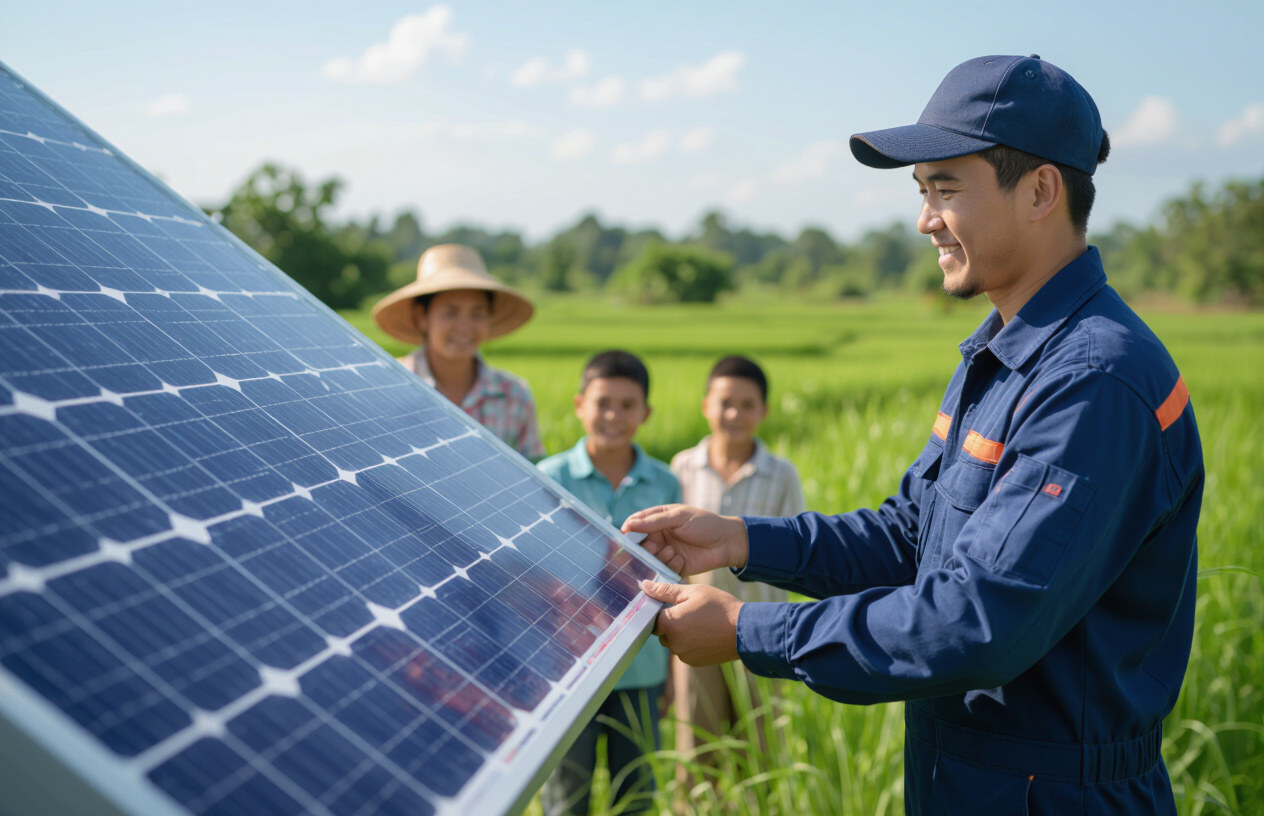Lắp Đặt Đèn Năng Lượng Mặt Trời Tại Khu Vực Nông Thôn Bến Tre, Mang Lại Ánh Sáng Cho Cuộc Sống