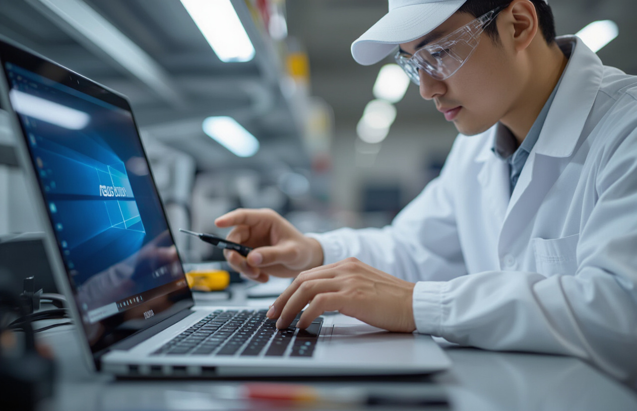 Kỹ Thuật Viên Máy Tính Bến Tre Kiểm Tra Lỗi Cảm Ứng Trên Laptop Asus Zenbook
