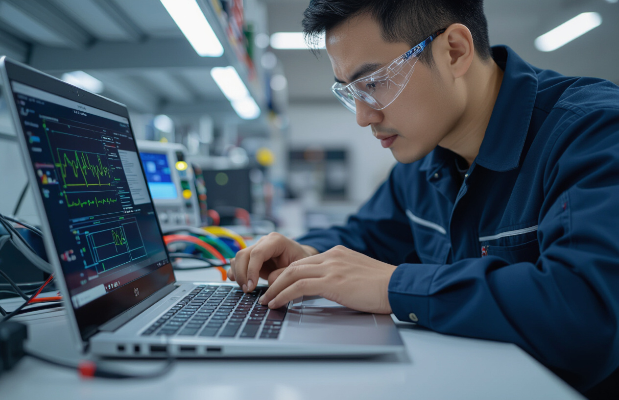 Kỹ Thuật Viên Máy Tính Bến Tre Đang Kiểm Tra Lỗi Nguồn Laptop Hp Envy 15.
