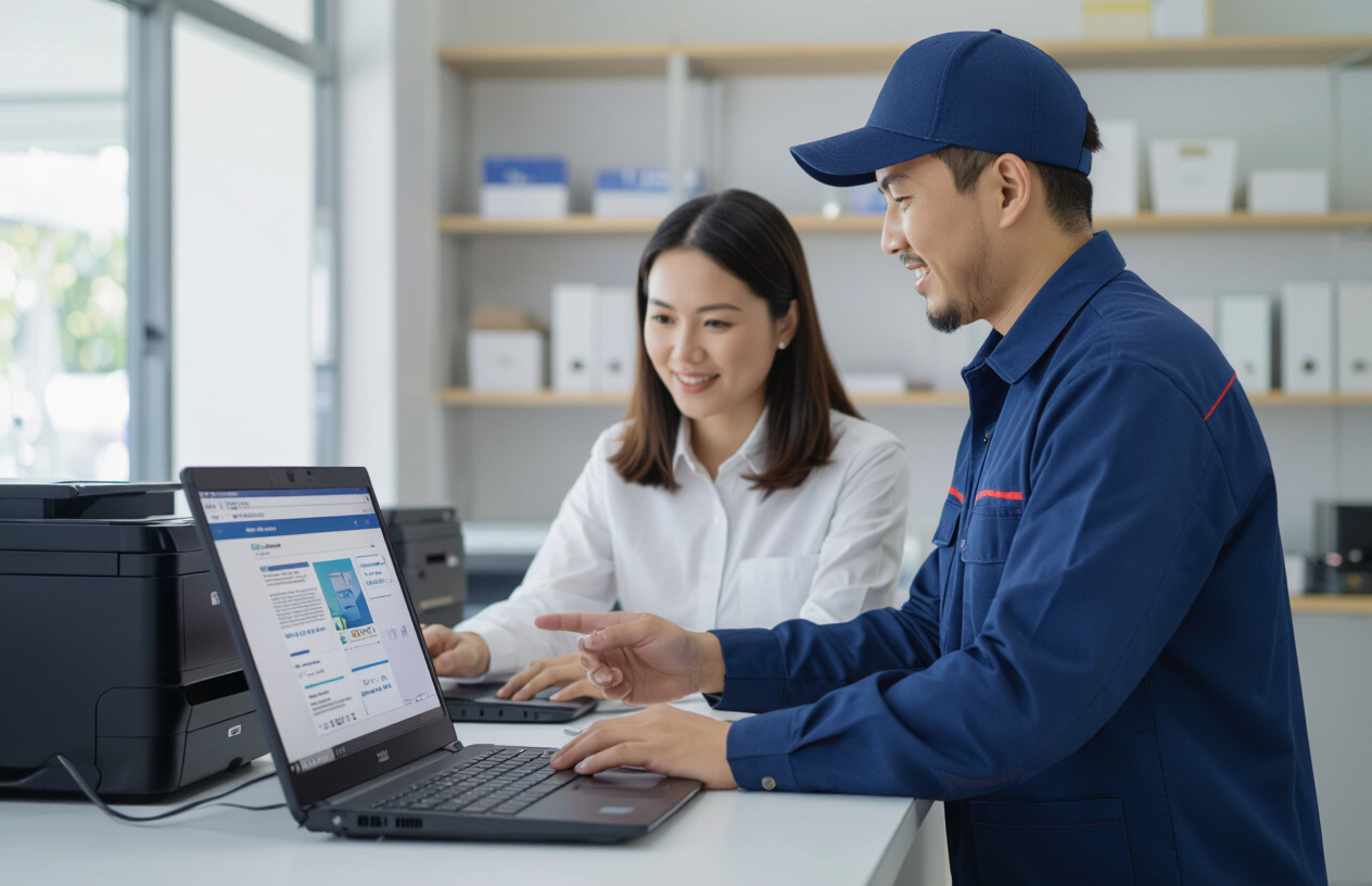 Kỹ Thuật Viên Máy Tính Bến Tre Hướng Dẫn Khách Hàng Cách Xử Lý Lỗi Máy In.
