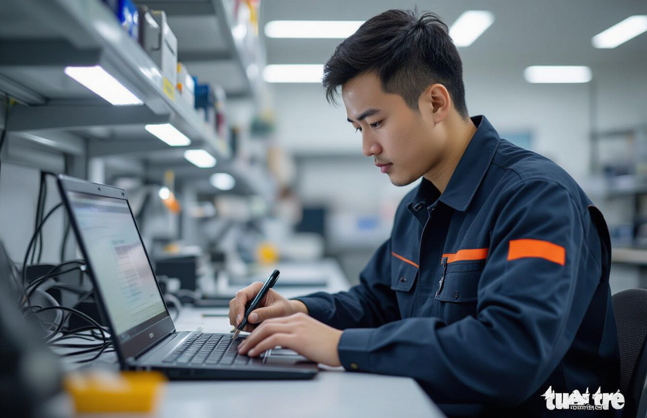 Kỹ Thuật Viên Của Máy Tính Bến Tre Đang Sửa Chữa Laptop Hp Chuyên Nghiệp.