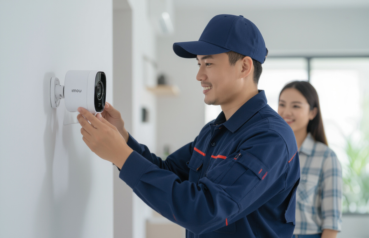 Kỹ Thuật Viên Maytinhbentre.Com Đang Lắp Đặt Camera Imou Tại Bến Tre