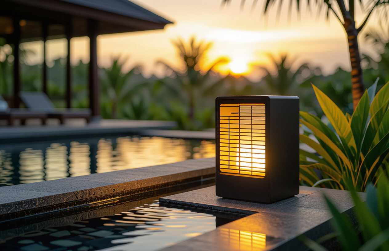 Đèn Năng Lượng Mặt Trời Tích Hợp Cảnh Quan Tự Nhiên Tại Resort.
