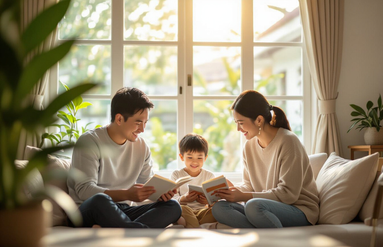 Gia Đình Người Việt Hạnh Phúc Trong Ngôi Nhà Được Cấp Điện Bởi Năng Lượng Mặt Trời Tại Bến Tre.