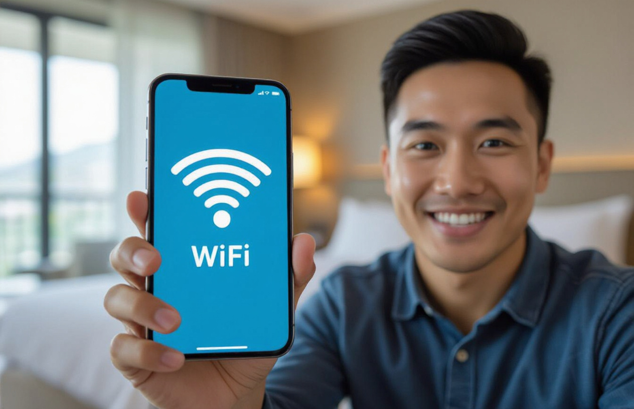 Kiểm Tra Chất Lượng Tín Hiệu Wifi Trong Phòng Khách Sạn.