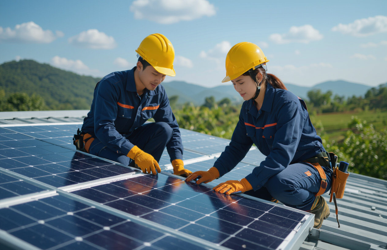 Quy Trình Lắp Đặt Tấm Pin Năng Lượng Mặt Trời Chuyên Nghiệp Tại Bến Tre.