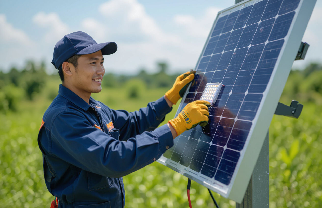 Kỹ Thuật Viên Máy Tính Bến Tre Lắp Đặt Đèn Năng Lượng Mặt Trời Tại Ba Tri.