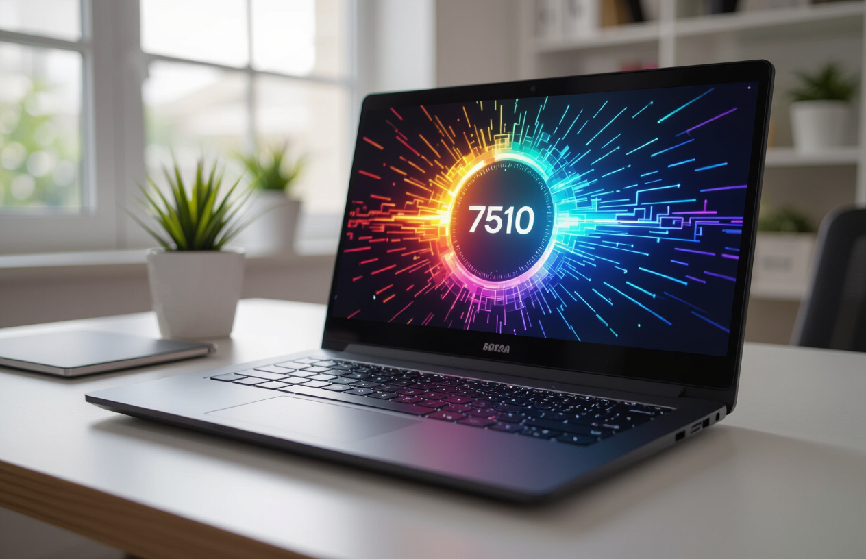 Một Chiếc Laptop Cũ Trông Mới Mẻ Và Hiện Đại Với Màn Hình Hiển Thị Đồ Họa Tốc Độ Cao, Tượng Trưng Cho Hiệu Suất Được N