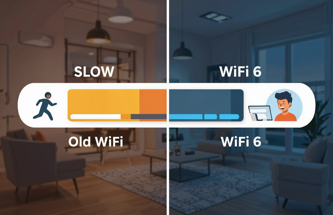 Biểu Đồ So Sánh Tốc Độ Mạng Trước Và Sau Khi Nâng Cấp Wifi 6.