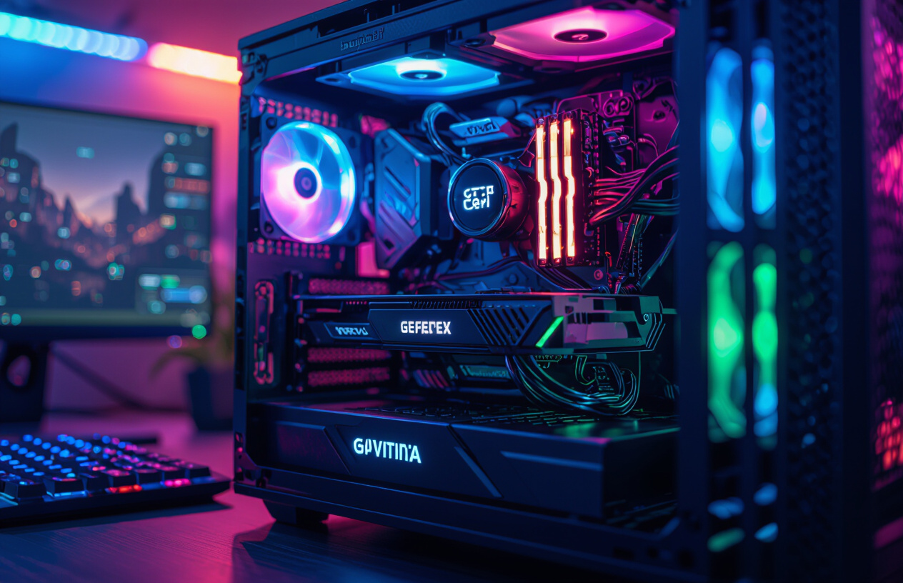 Một Chiếc Máy Tính Gaming Với Card Đồ Họa Nvidia Geforce Gtx 1650 Đang Hoạt Động, Hiển Thị Game Mượt Mà