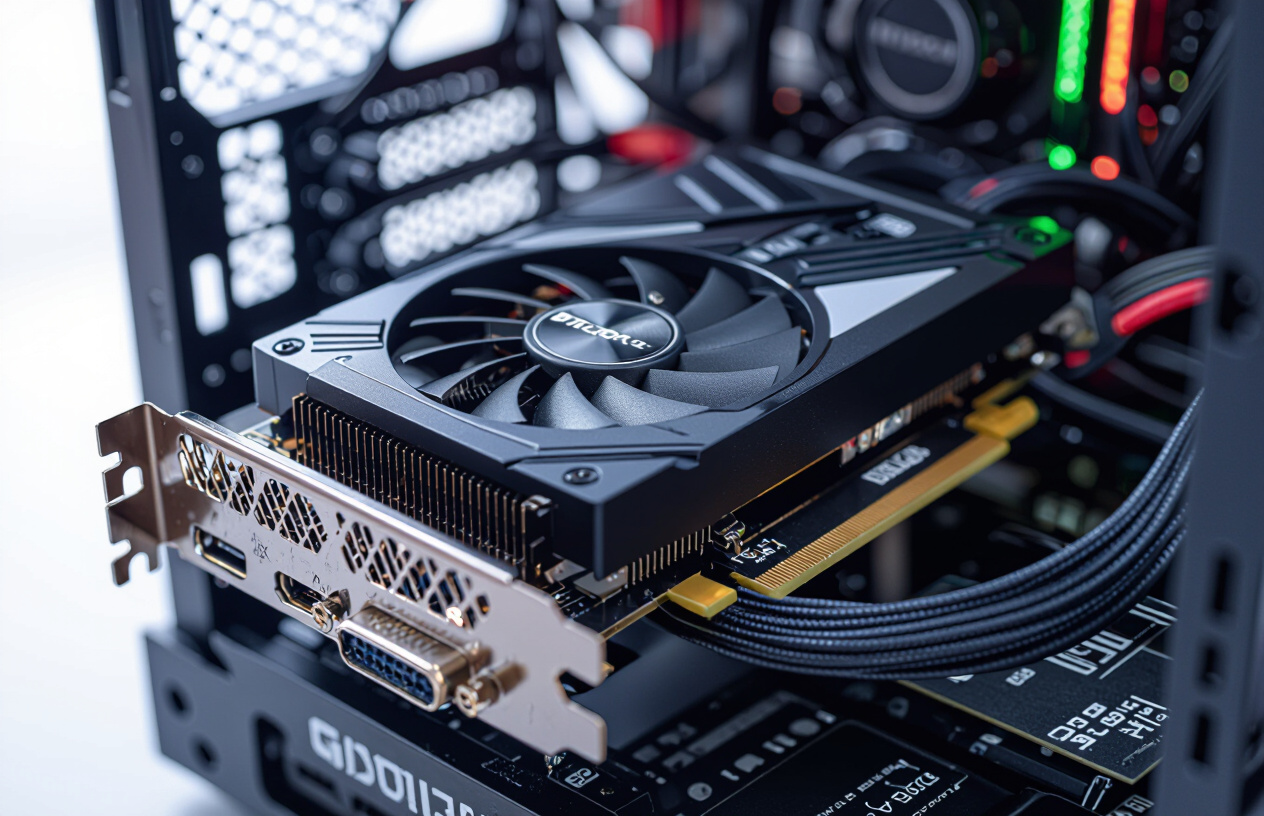 Cận Cảnh Card Đồ Họa Nvidia Geforce Gtx 1650 Được Lắp Đặt Gọn Gàng Trong Case Máy Tính