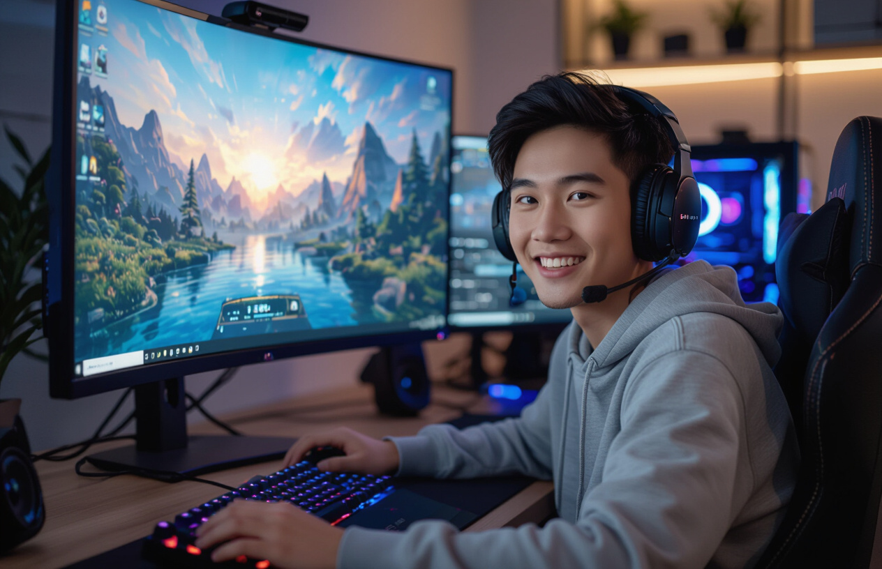 Người Dùng Máy Tính Người Việt Nam Đang Trải Nghiệm Chơi Game Mượt Mà Trên Pc Sau Khi Nâng Cấp Cpu Ryzen 5, Với Màn Hì