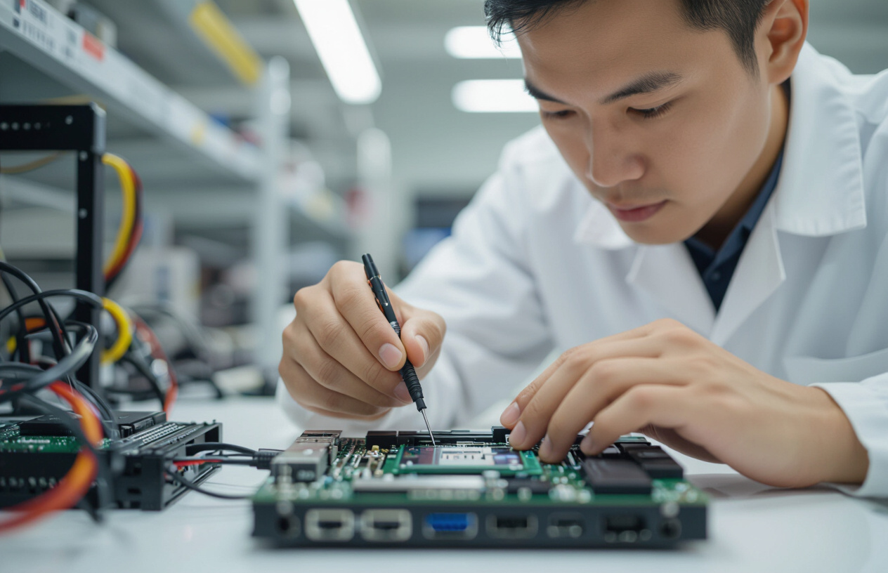 Kỹ Thuật Viên Máy Tính Bến Tre Đang Kiểm Tra Mainboard Và Cpu Của Máy Tính Cũ.