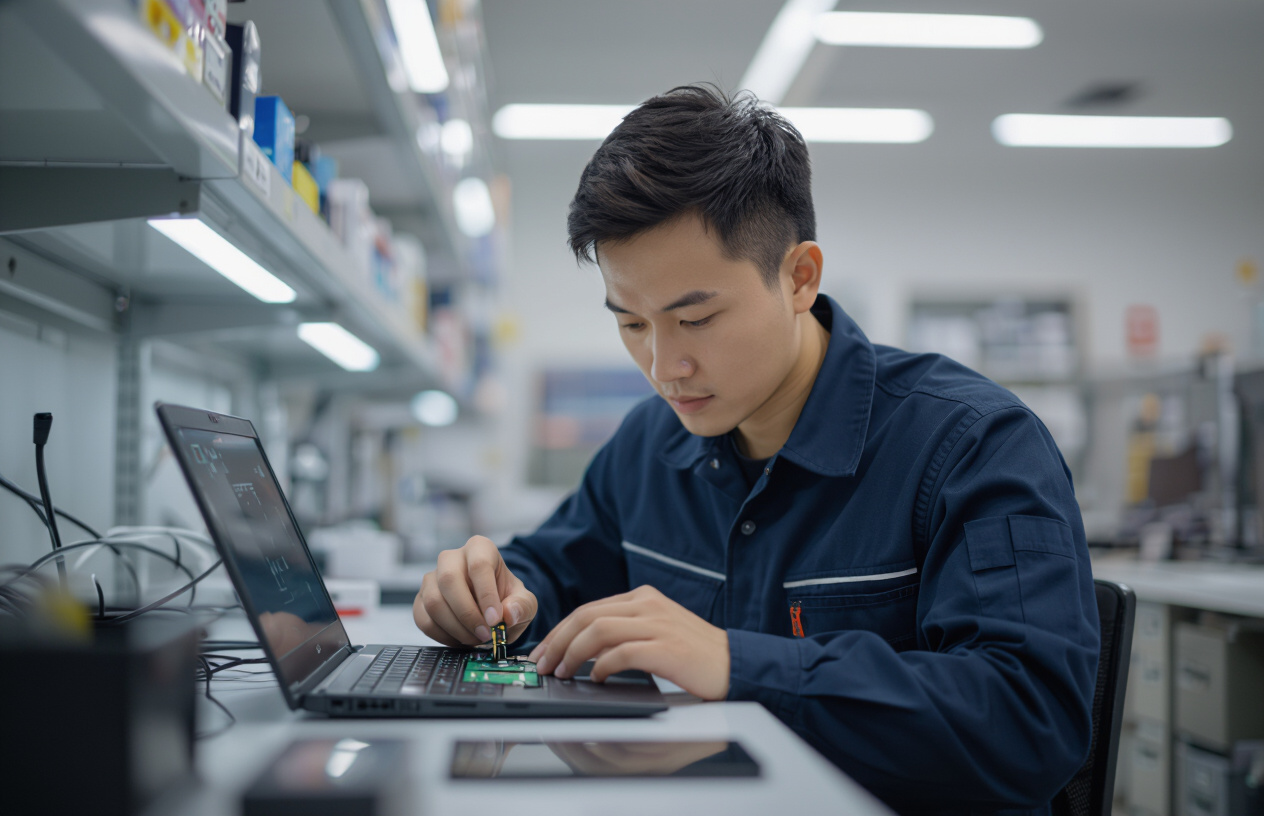 Kỹ Thuật Viên Máy Tính Bến Tre Đang Nâng Cấp Ssd Cho Laptop.