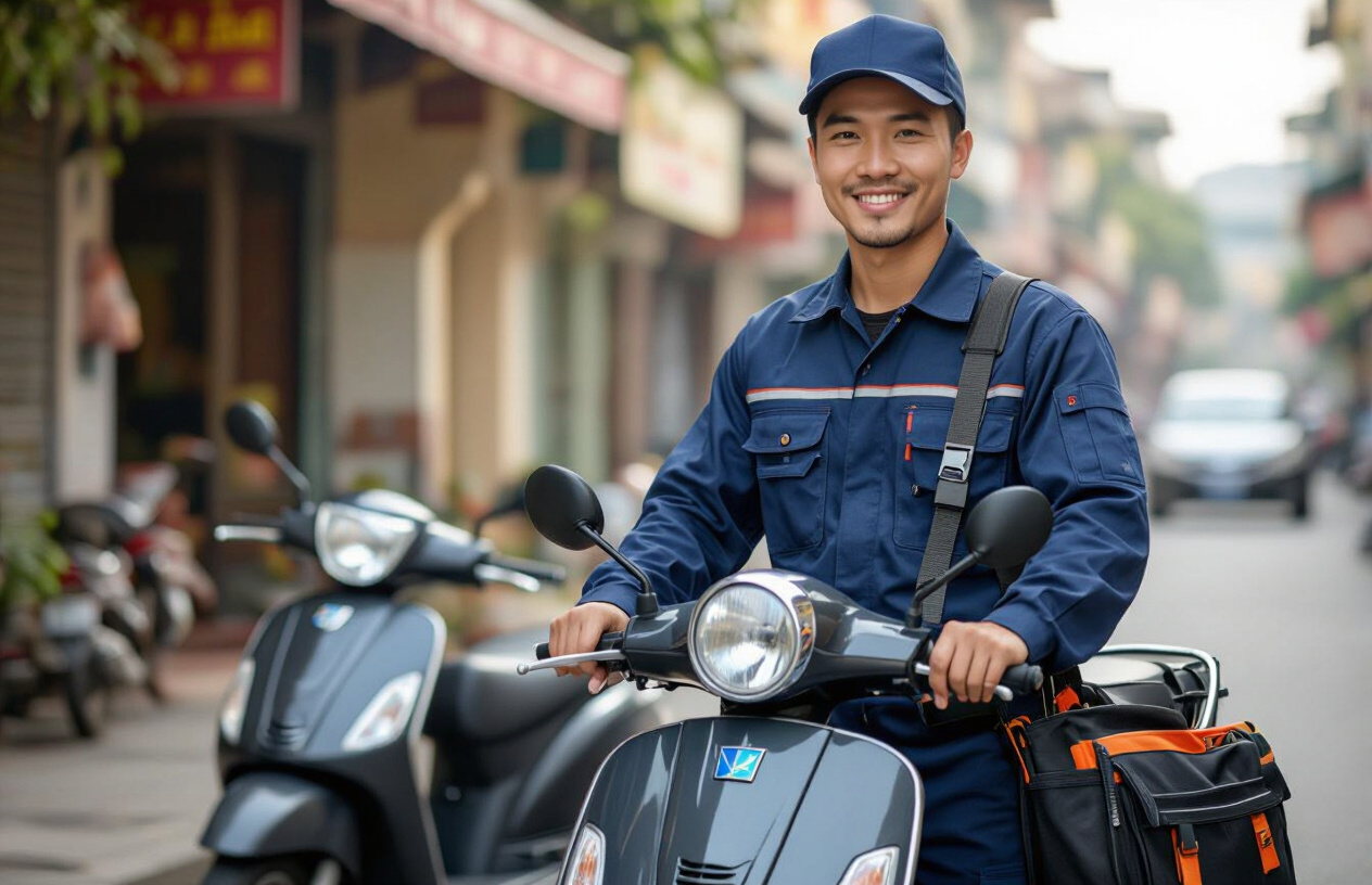 Kỹ Thuật Viên Máy Tính Bến Tre Chuẩn Bị Di Chuyển Nhanh Chóng Đến Địa Điểm Khách Hàng Ở Bến Tre.