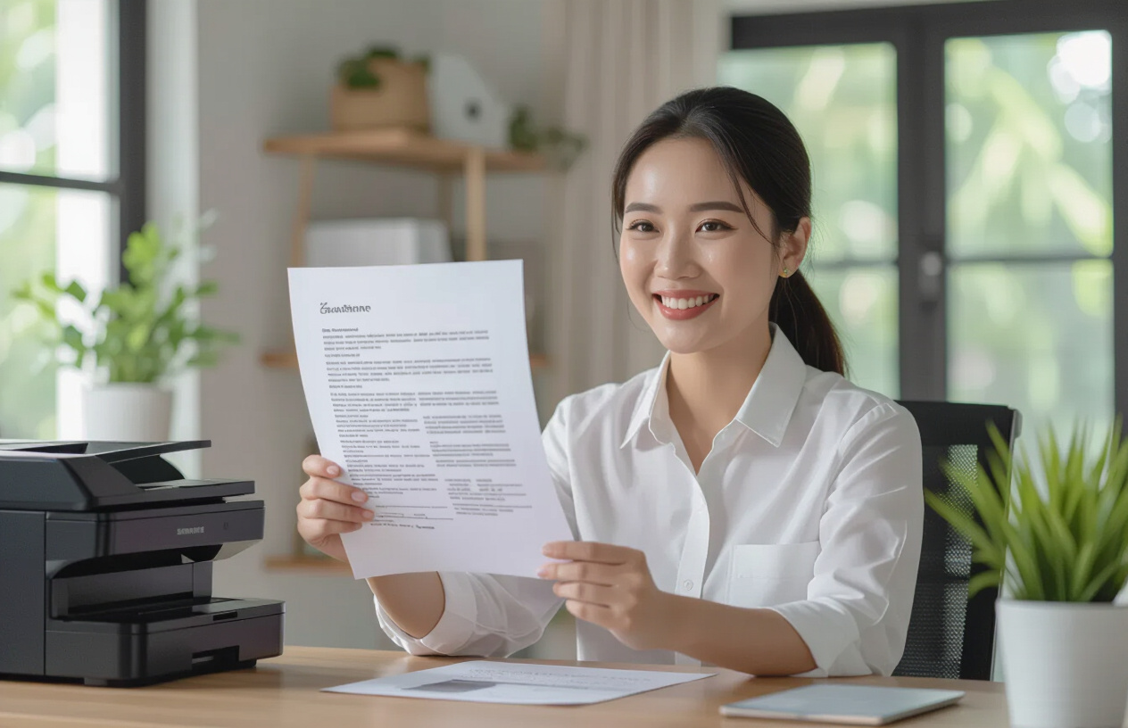 Khách Hàng Tại Mỏ Cày Bắc Hài Lòng Với Bản In Sắc Nét Sau Khi Nạp Mực.