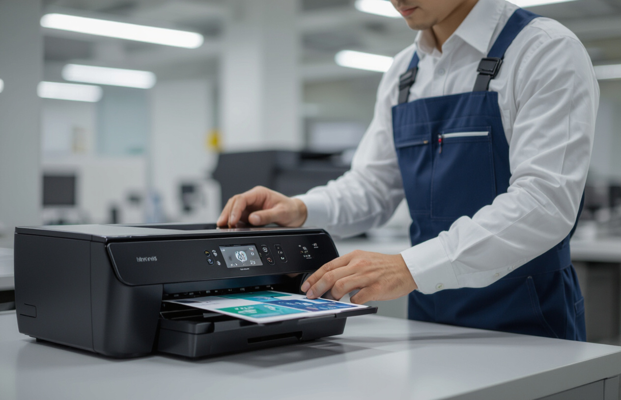 Kỹ Thuật Viên Máy Tính Bến Tre Đang Kiểm Tra Máy In Hp Ink Tank 315.