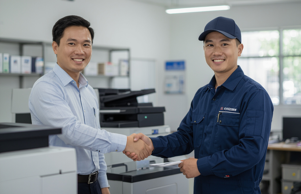 Khách Hàng Hài Lòng Với Dịch Vụ Đổ Mực Máy Photocopy Của Máy Tính Bến Tre.