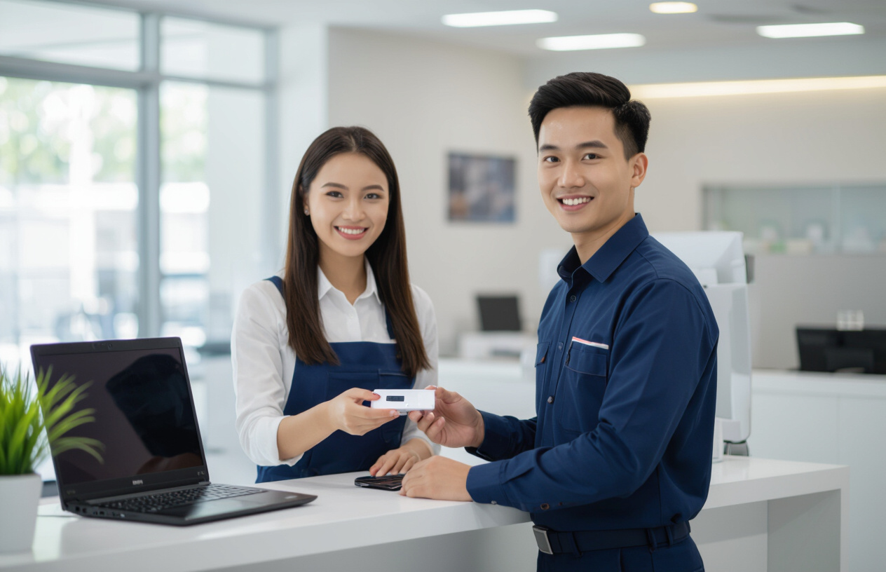 Người Dùng Laptop Tại Bến Tre Vui Vẻ Nhận Lại Dữ Liệu Đã Được Phục Hồi Thành Công Từ Chuyên Gia.