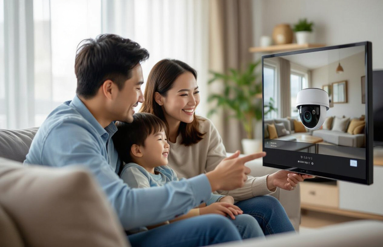 Một Khách Hàng Hài Lòng Đang Xem Lại Hình Ảnh Rõ Nét Từ Camera Dahua Sau Khi Được Máy Tính Bến Tre Sửa Chữa.