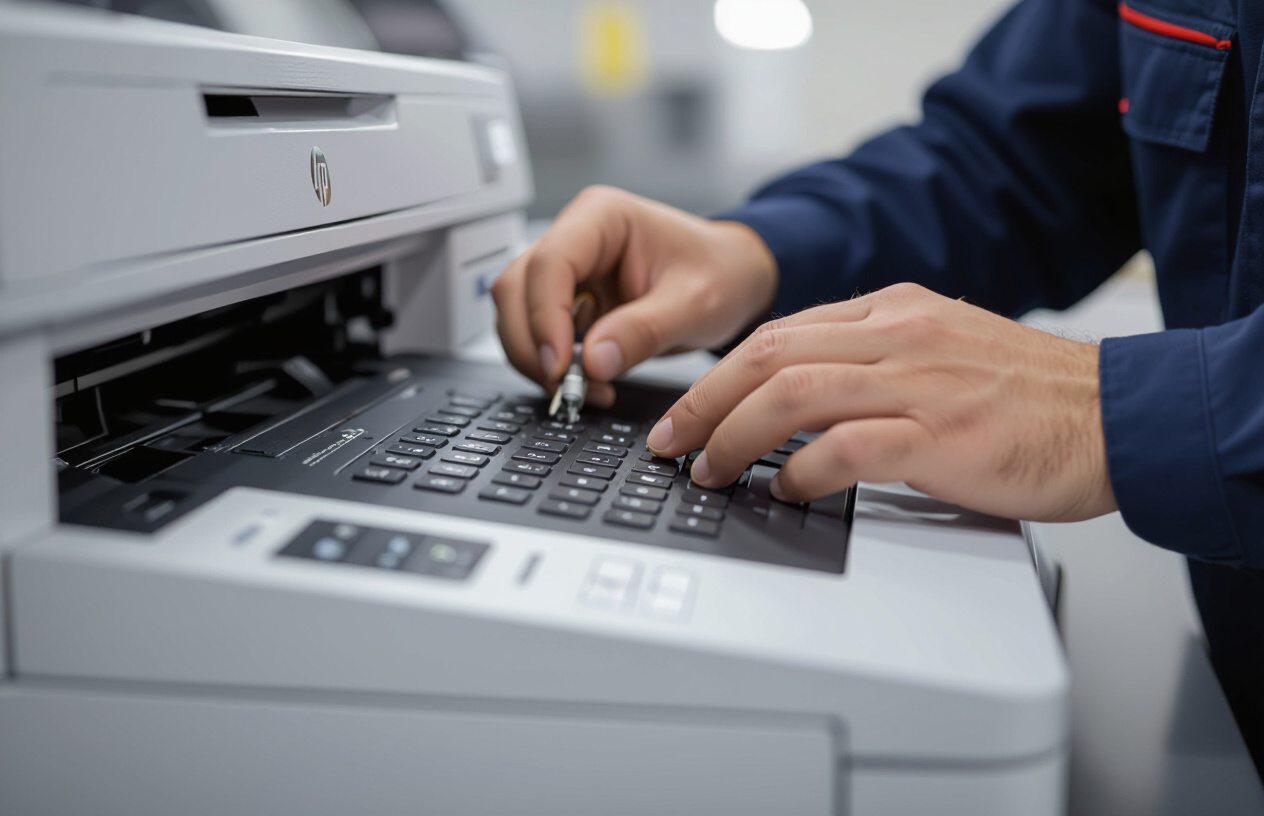 Kỹ Thuật Viên Maytinhbentre.Com Đang Kiểm Tra Bảng Điều Khiển Máy In Hp M402Dne