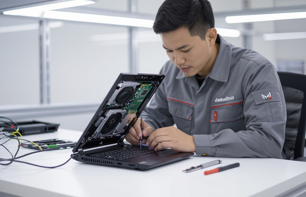 Kỹ Thuật Viên Maytinhbentre.Com Đang Kiểm Tra Loa Acer Predator Helios 300