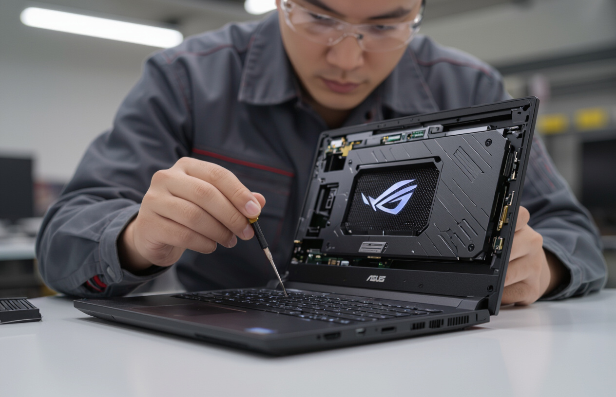 Kỹ Thuật Viên Máy Tính Bến Tre Đang Kiểm Tra Loa Laptop Asus Rog Zephyrus G15 Bị Rè