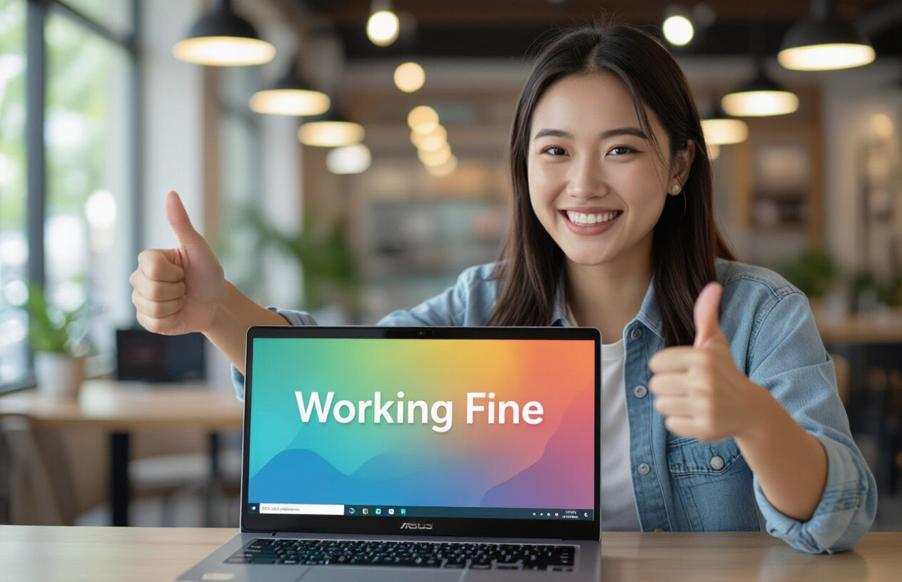 Khách Hàng Vui Vẻ Với Laptop Asus Vivobook Đã Được Sửa Chữa.