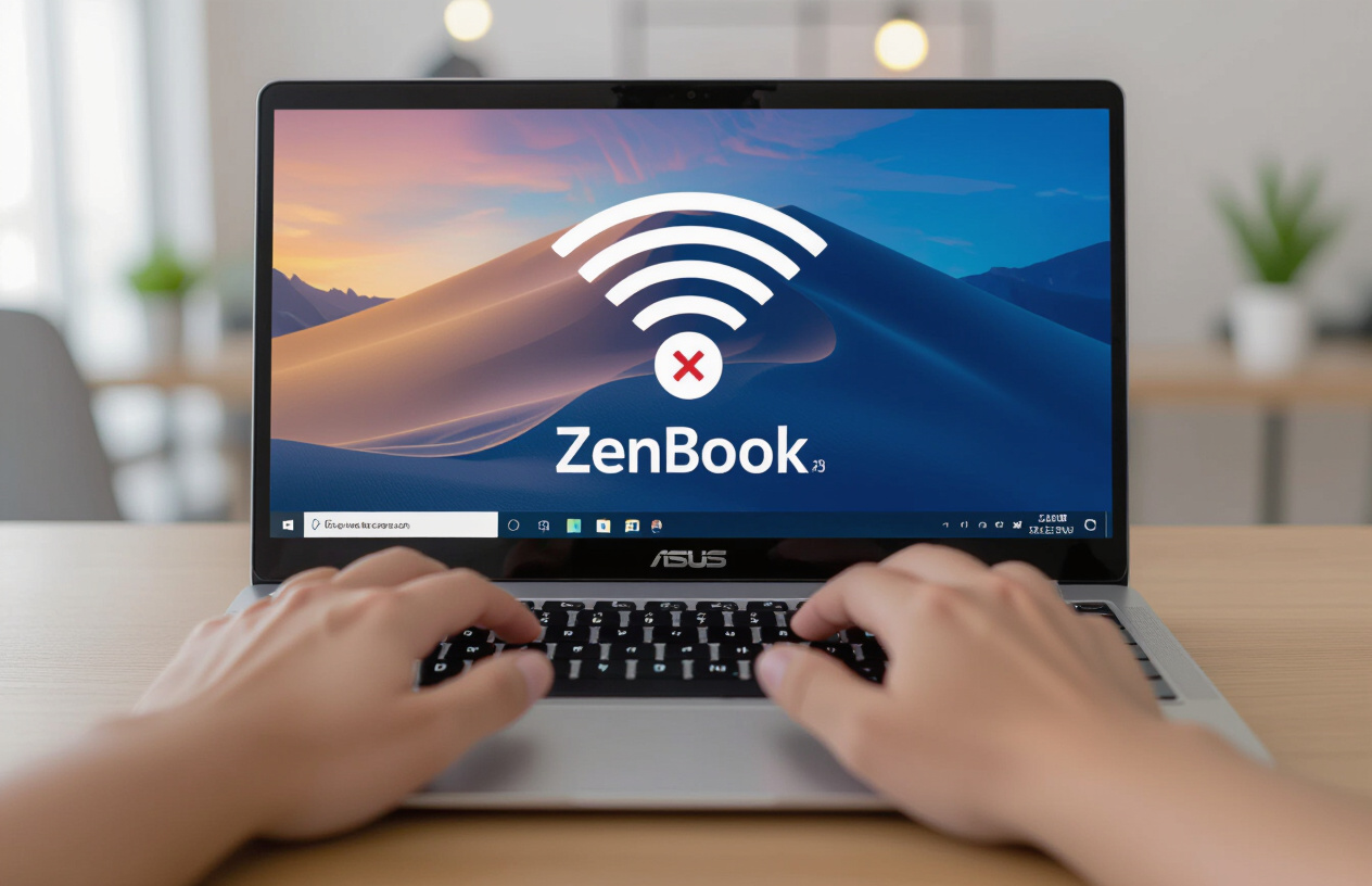 Người Dùng Laptop Asus Zenbook 13 Bị Lỗi Mất Kết Nối Wifi, Biểu Tượng Wifi Bị Gạch Chéo.