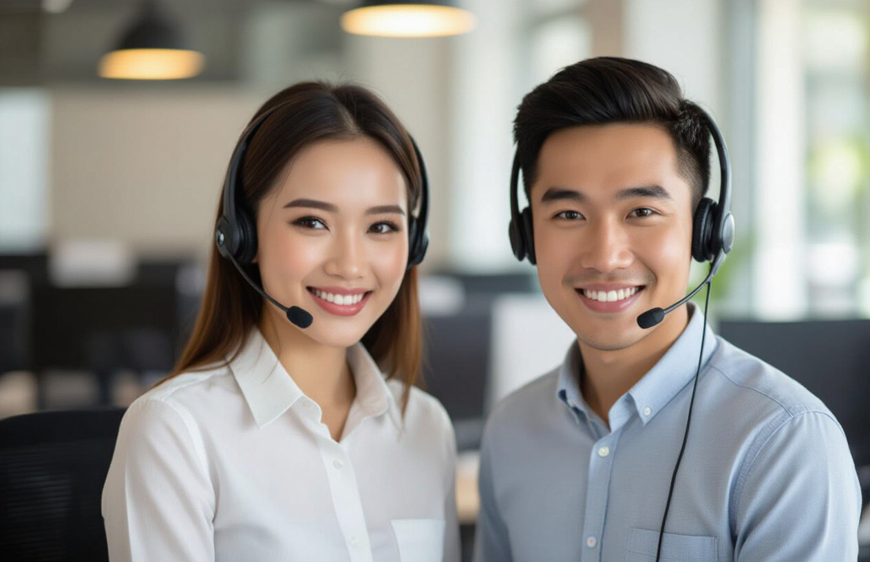 Một Nhân Viên Tư Vấn Của Maytinhbentre.Com Đang Mỉm Cười Và Sẵn Sàng Hỗ Trợ Khách Hàng.