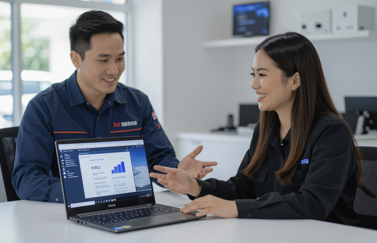 Kỹ Thuật Viên Máy Tính Bến Tre Tư Vấn Cho Khách Hàng Về Laptop Asus Zenbook