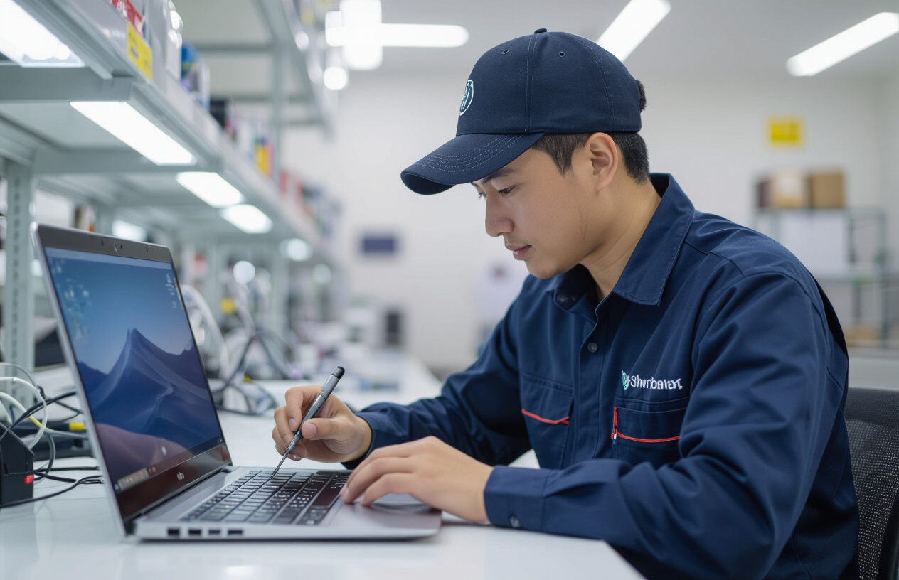 Kỹ Thuật Viên Máy Tính Bến Tre Đang Kiểm Tra Laptop Hp Envy 13 Không Nhận Wifi