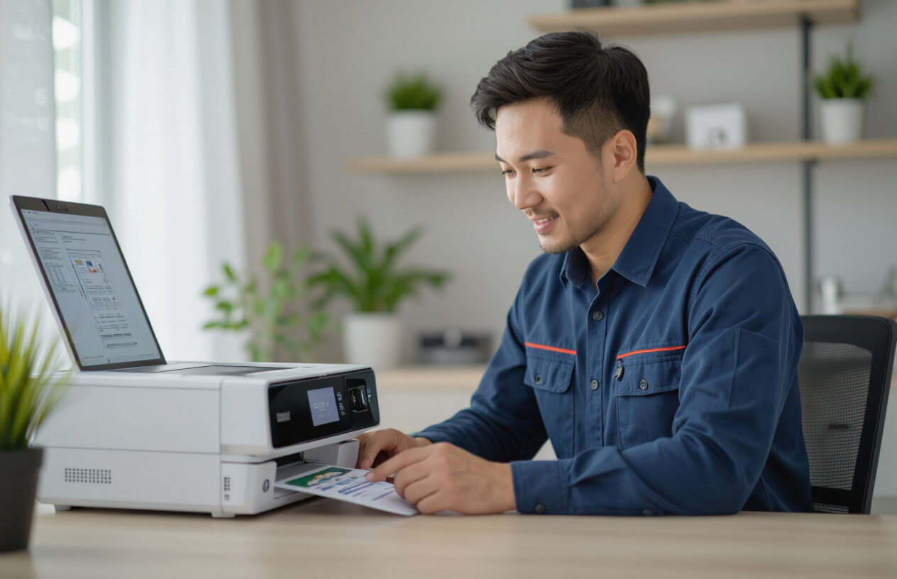 Kỹ Thuật Viên Máy Tính Bến Tre Đang Tận Tình Kiểm Tra Và Sửa Chữa Máy In Epson L3150 Tại Nhà Khách Hàng Ở Bến Tre.