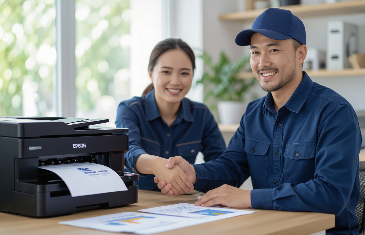 Khách Hàng Hài Lòng Sau Khi Máy In Epson L4160 Được Sửa Chữa Tại Bến Tre.