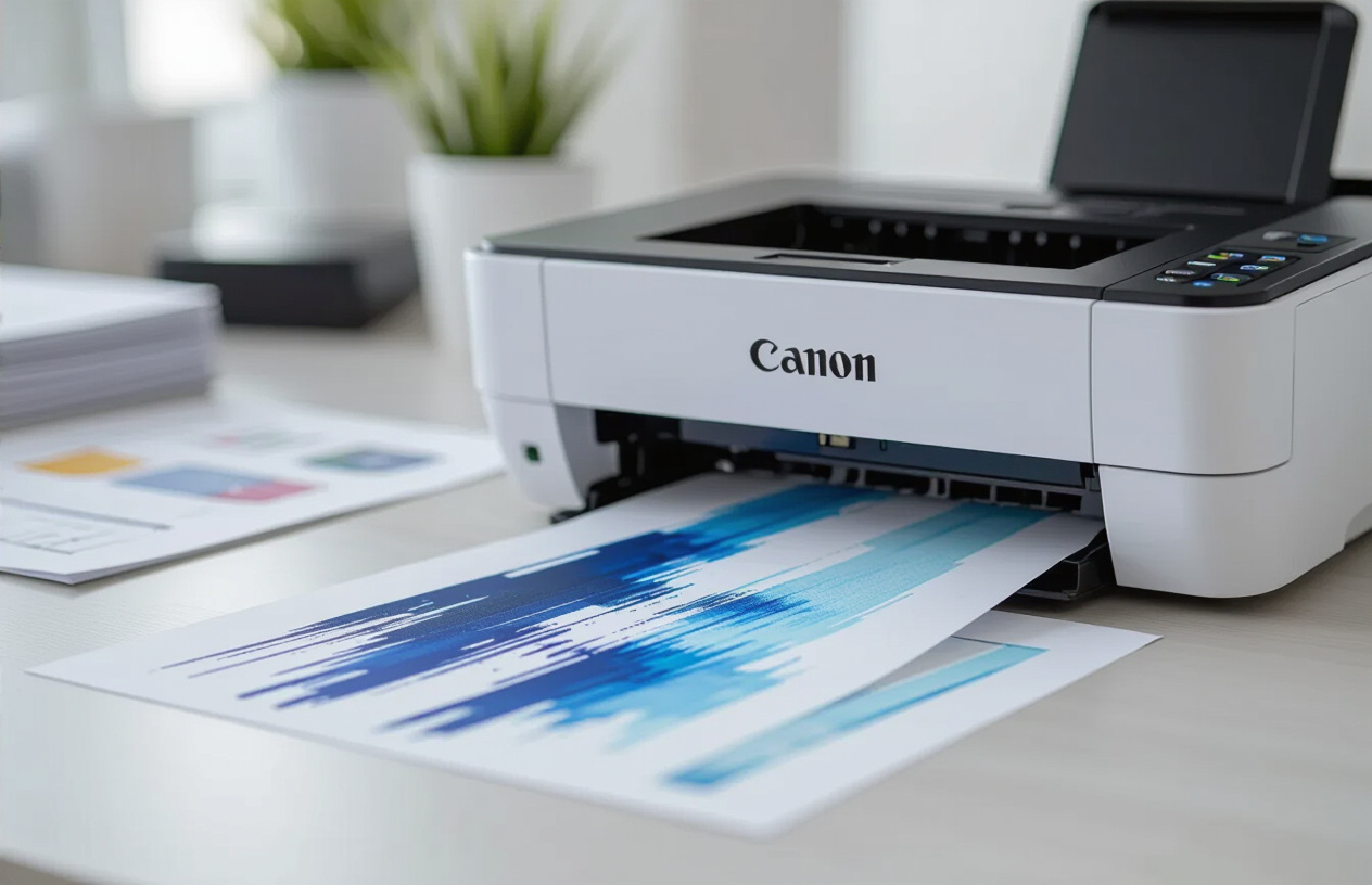 Máy In Canon G3010 Với Bản In Bị Sọc Màu Do Nghẹt Mực.