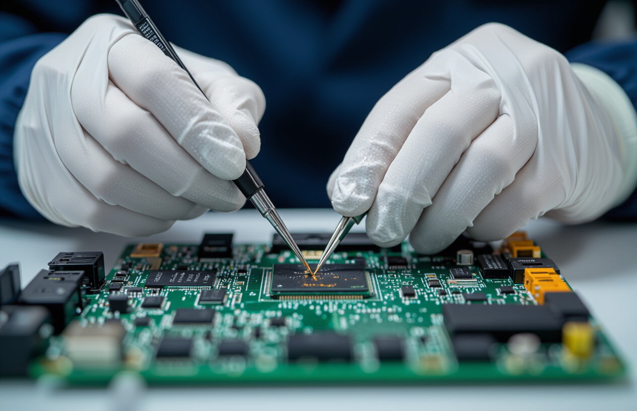 Kỹ Thuật Viên Chuyên Nghiệp Tại Máy Tính Bến Tre Đang Kiểm Tra Mainboard Hp Elitebook G4.