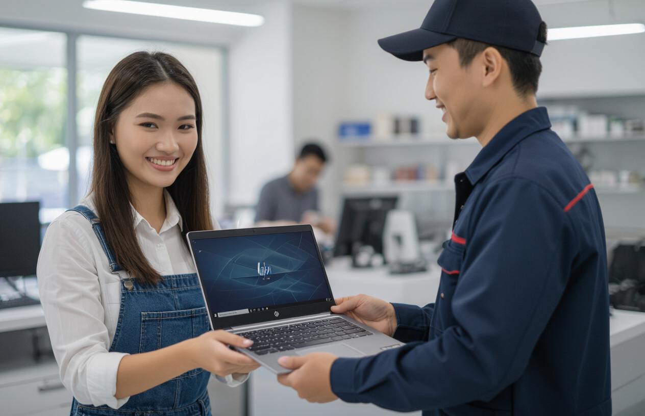 Khách Hàng Hài Lòng Nhận Lại Laptop Hp Elitebook G4 Đã Được Sửa Chữa.