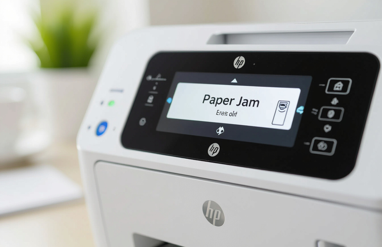 Biểu Tượng Cảnh Báo Lỗi Kẹt Giấy Trên Màn Hình Máy In Hp.