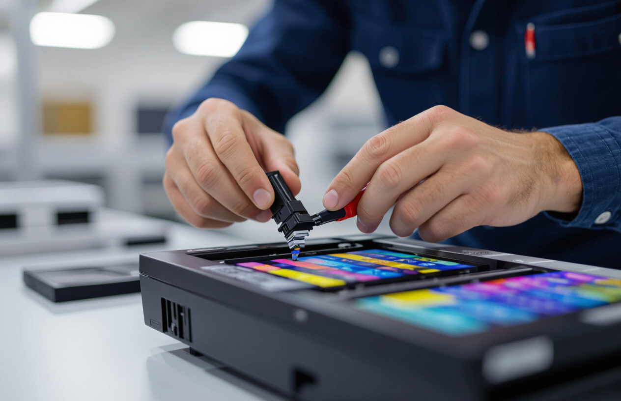 Kỹ Thuật Viên Máy Tính Bến Tre Kiểm Tra Đầu Phun Máy In Epson L8050.