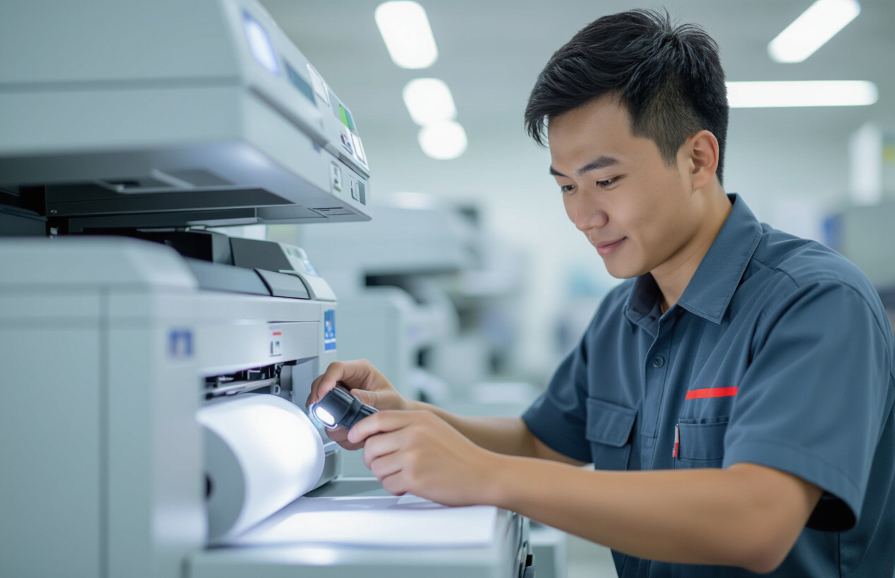 Kỹ Thuật Viên Máy Tính Bến Tre Kiểm Tra Đường Giấy Máy Photocopy Ricoh 2014Ad Bị Nhăn.